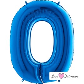 Balon cyferka 66cm/26" ZERO 0 Niebieski