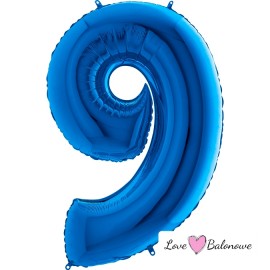 Balon Cyferka 66cm/26" DZIEWIĘĆ 9 dziewiątka Niebieski