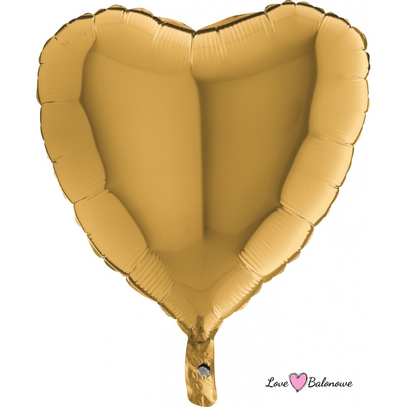 Balon Foliowy Serce Złoty - Gold 18"/46cm