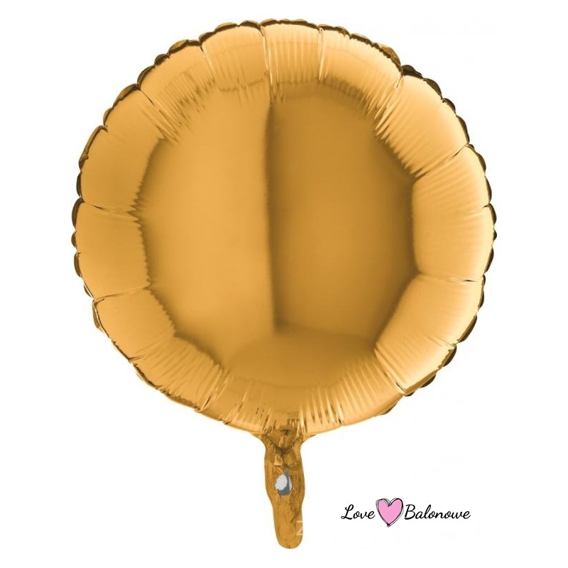 Balon Foliowy Kółko Złoty - Gold 18"/46cm