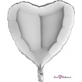 Balon Foliowy Serce Srebrny - silver 18"/46cm