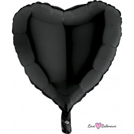 Balon Foliowy Serce Czarny - Black 18"/46cm