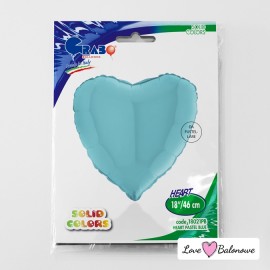 Balon Foliowy Serce Pastelowy Niebieski - Pastel Blue 18"/46cm