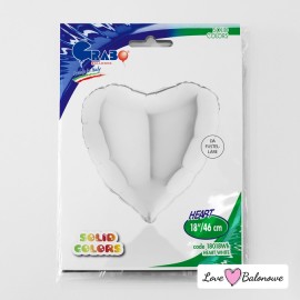 Balon Foliowy Serce Biały - White 18"/46cm