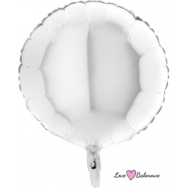 Balon Foliowy Kółko Białe - White 18"/46cm