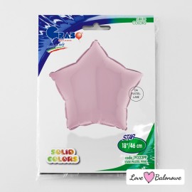 Balon Foliowy Gwiazdka Pudrowy Róż - Pastel Pink 18"/46cm