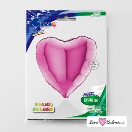 Balon Foliowy Serce Ciemny Różowy - Fuksja - Fuxia 18"/46cm