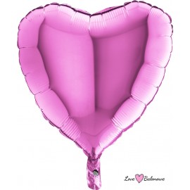 Balon Foliowy Serce Ciemny Różowy - Fuksja - Fuxia 18"/46cm