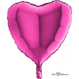 Balon Foliowy Serce Ciemny Różowy Magneta 18"/46cm