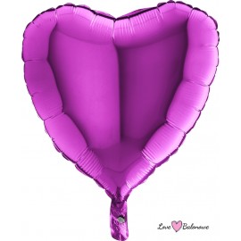 Balon Foliowy Serce Fioletowy - Śliwkowy - Purple 18"/46cm
