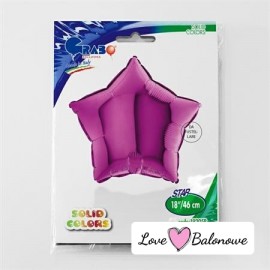 Balon Foliowy Gwiazdka Fioletowy - Śliwkowy - Purple 18"/46cm