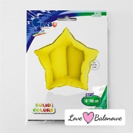 Balon Foliowy Gwiazdka Żółty - Yellow 18"/46cm