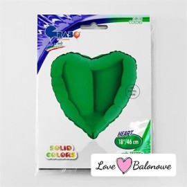 Balon Foliowy Serce Zielony - Green 18"/46cm