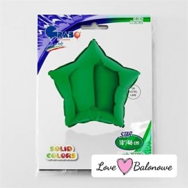 Balon Foliowy Gwiazdka Zielony - Green 18"/46cm