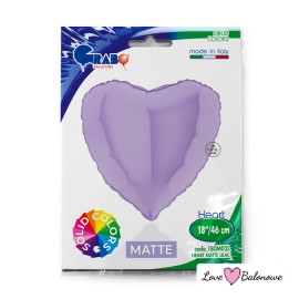 Balon Foliowy Serce Jasny Fiolet - Lilac Matte 18"/46cm