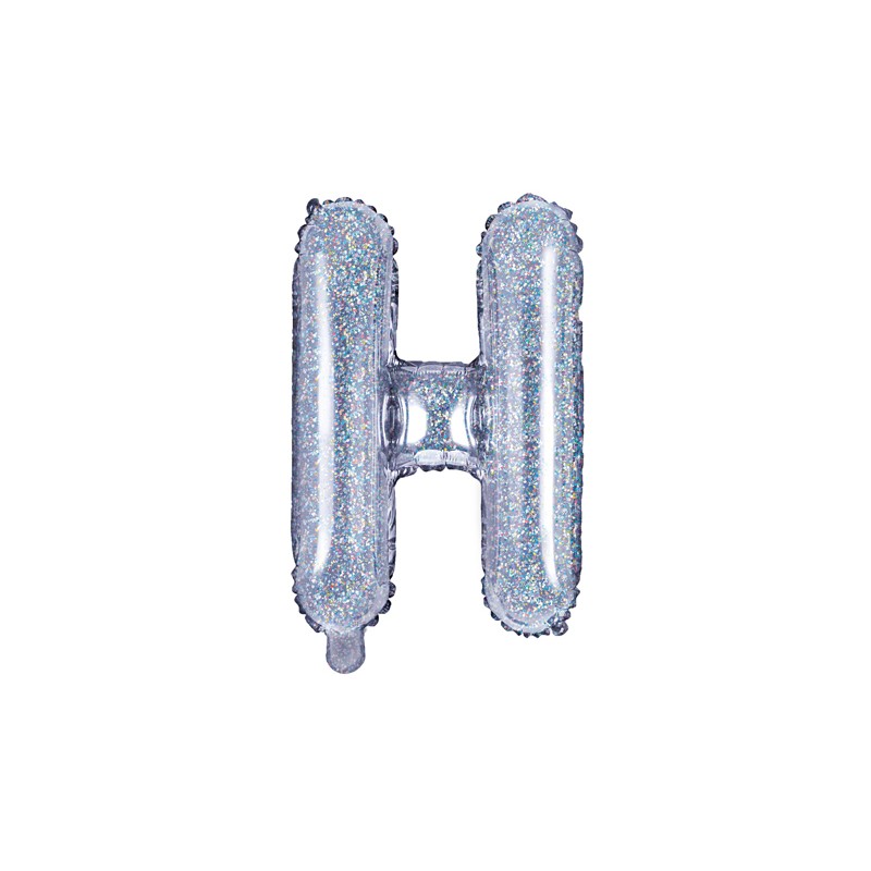 Balon foliowy Litera "H", 35cm, holograficzny