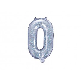 Balon foliowy Litera "O", 35cm, holograficzny