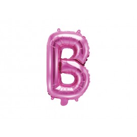 Balon foliowy Litera "B", 35cm, ciemny różowy