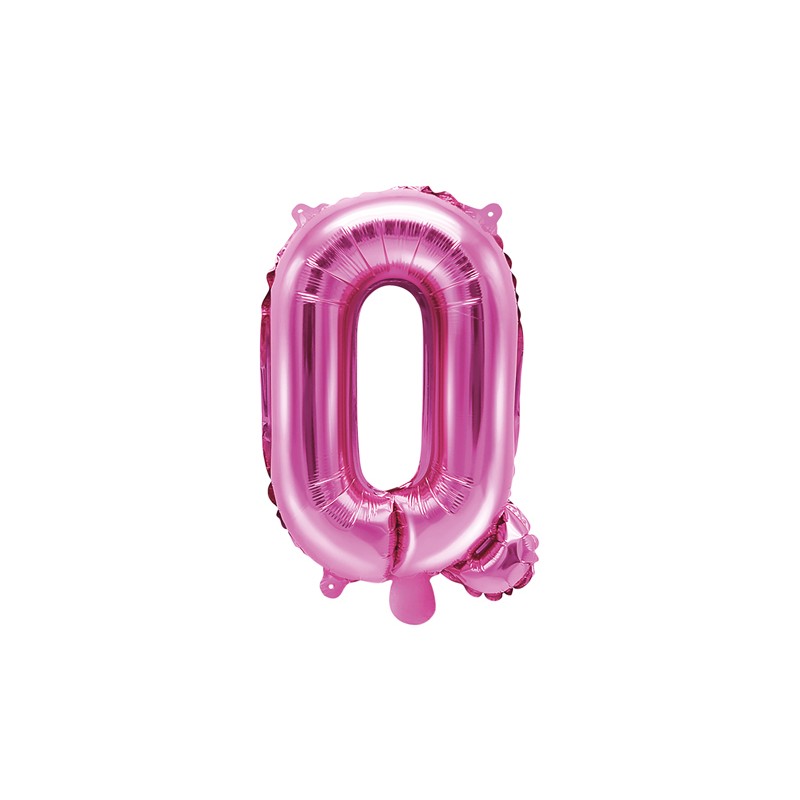 Balon foliowy Litera "Q", 35cm, ciemny różowy