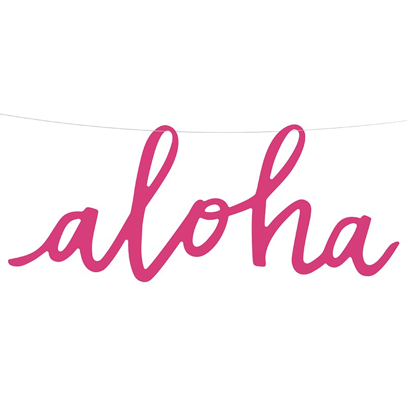 Baner Aloha, fuksja, 19x47cm