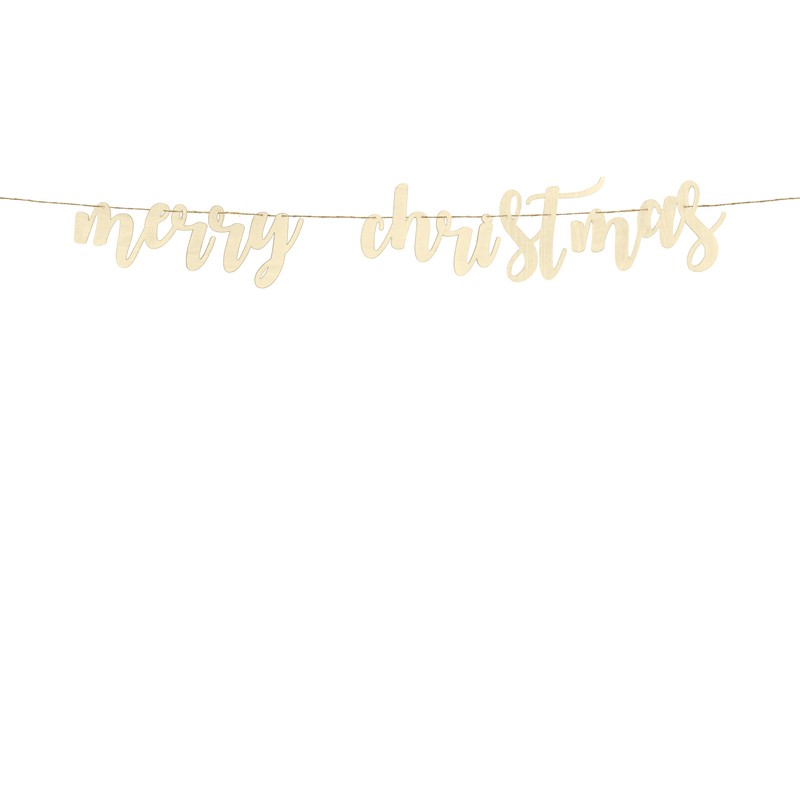 Drewniany baner Merry Christmas, 87x17cm