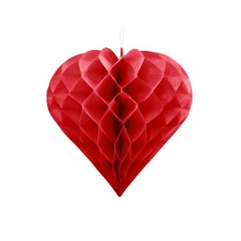 Serce bibułowe, czerwony, 20cm