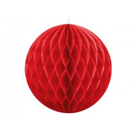 Kula bibułowa, czerwony, 10cm