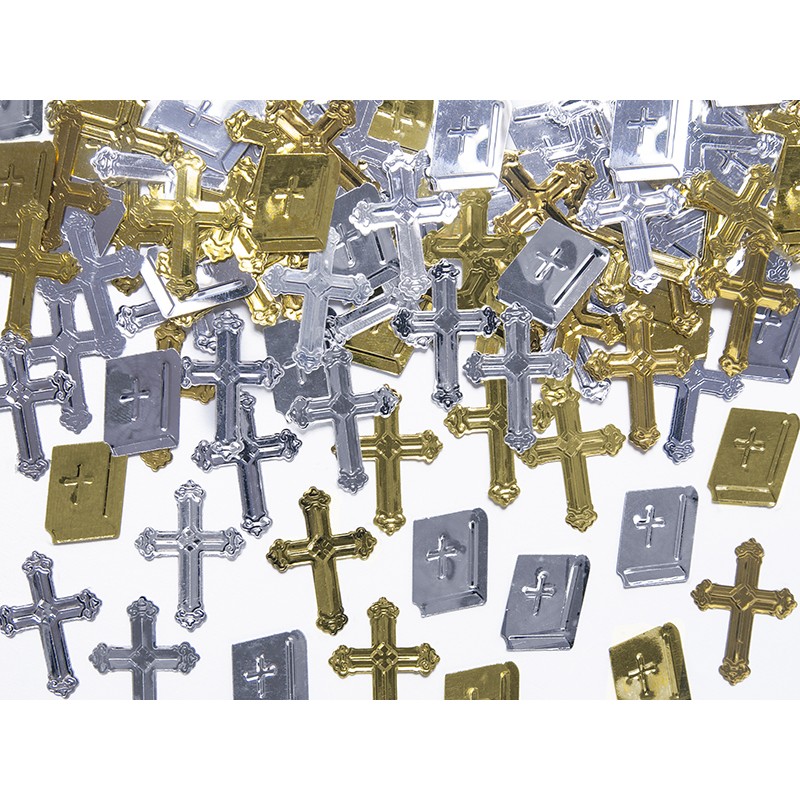 Konfetti metalizowane Krzyże i księgi, 15g