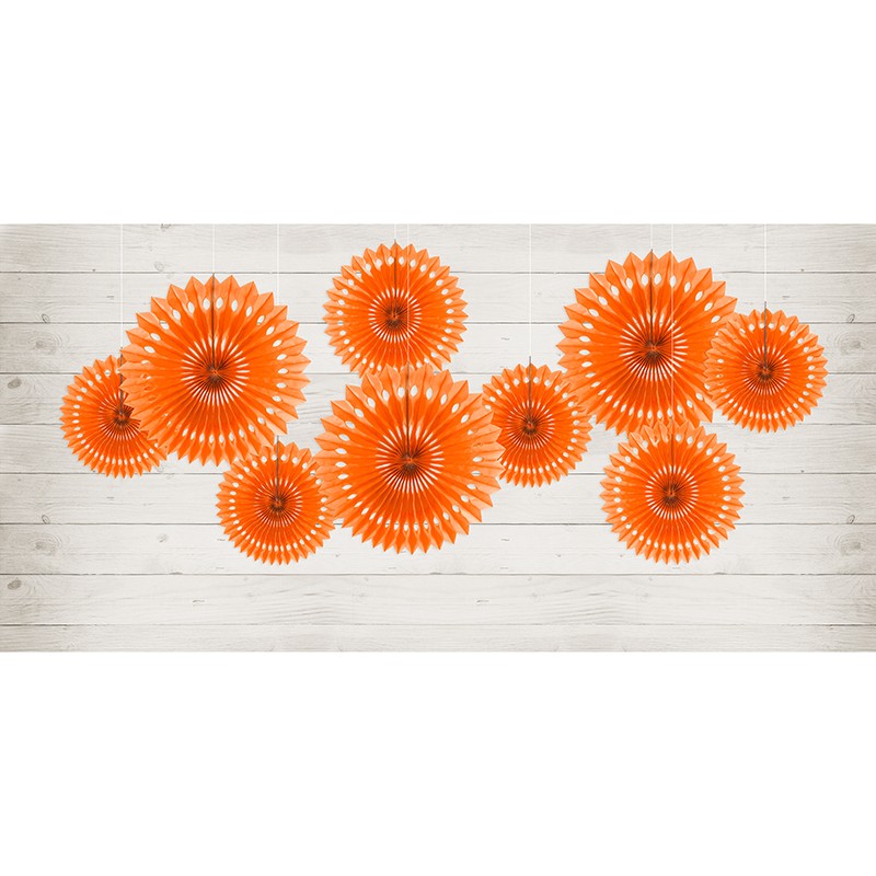 Rozety dekoracyjne, pomarańczowy, 20-30cm (1 op. / 3 szt.)